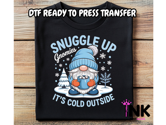 Snuggle Up DTF101207| DTF T-Shirt Transfer | Ready to Press | DIY Heat Transfer for Clothing, Hoodies, Sweatshirt