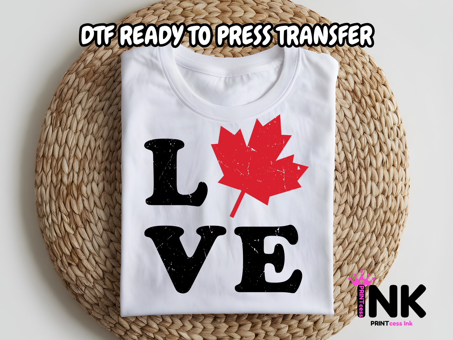 Love Maple Leaf -DTF101599  T-Shirt Transfer | Ready to Press | DIY Heat Transfer for Clothing, Hoodies, Sweatshirt