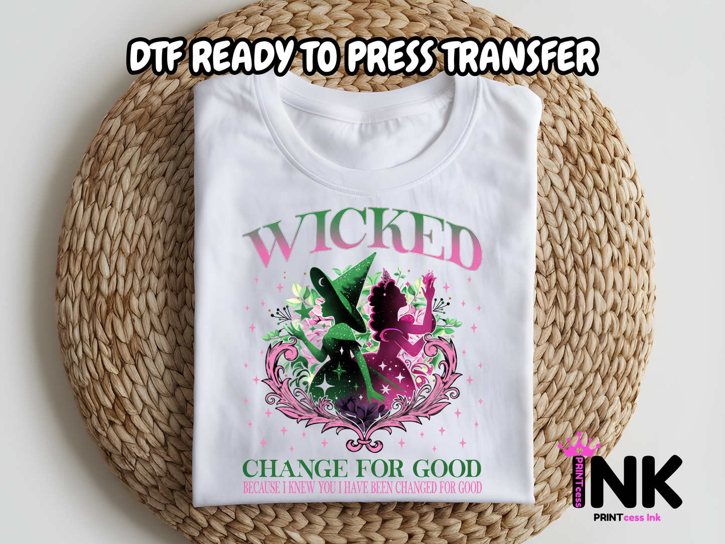 Wicked DTF101082| DTF T-Shirt Transfer | Ready to Press | DIY Heat Transfer for Clothing, Hoodies, Sweatshirt