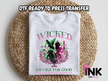 Wicked DTF101082| DTF T-Shirt Transfer | Ready to Press | DIY Heat Transfer for Clothing, Hoodies, Sweatshirt