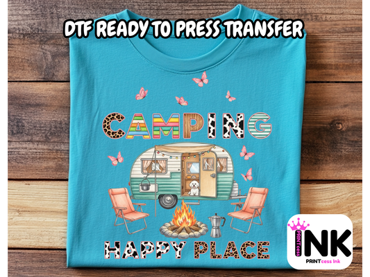 Camping DTF101393| DTF T-Shirt Transfer | Ready to Press | DIY Heat Transfer for Clothing, Hoodies, Sweatshirt