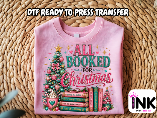 Christmas Books -  DTF101759- T-Shirt Transfer | Ready to Press | DIY Heat Transfer for Clothing, Hoodies, Sweatshirt