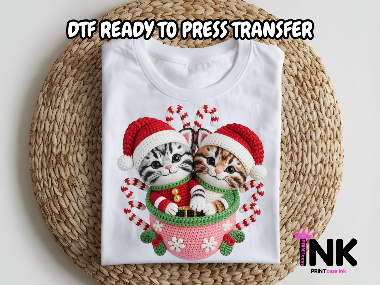Cat Cups DTF101189| DTF T-Shirt Transfer | Ready to Press | DIY Heat Transfer for Clothing, Hoodies, Sweatshirt