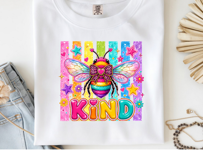 Bee kind-  DTF101890- DTF T-Shirt Transfer | Ready to Press | DIY Heat Transfer for Clothing, Hoodies, Sweatshirt
