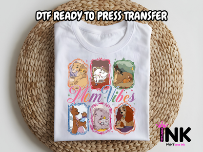 Mom vibes -DTF101603  T-Shirt Transfer | Ready to Press | DIY Heat Transfer for Clothing, Hoodies, Sweatshirt