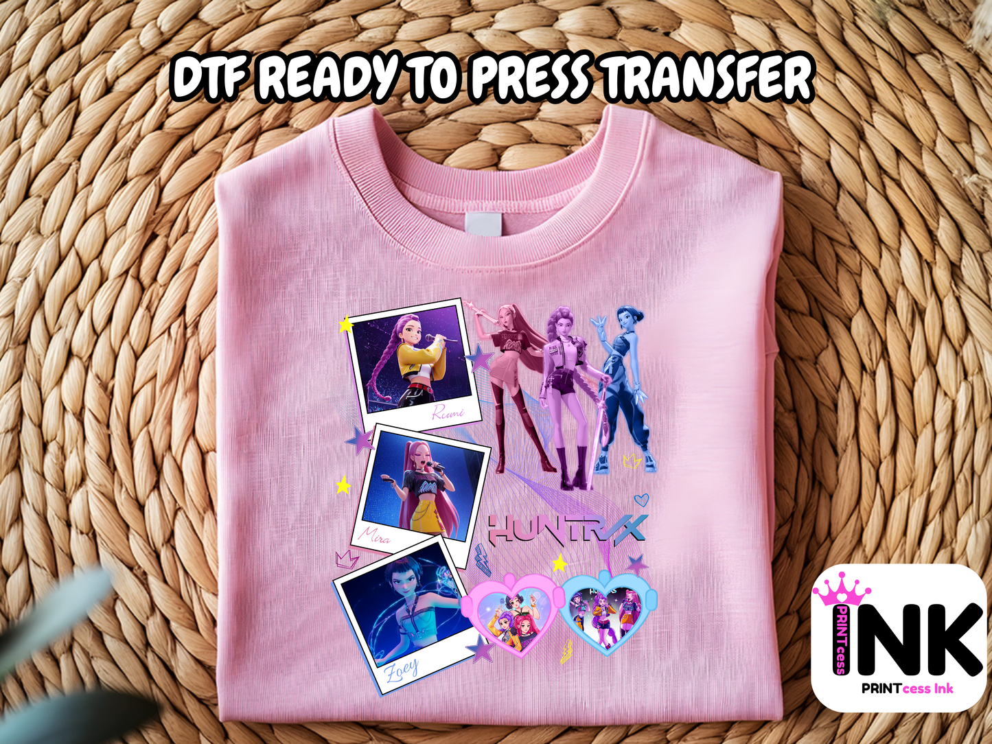 Huntrix DTF101021 | DTF T-Shirt Transfer | Ready to Press | DIY Heat Transfer for Clothing, Hoodies, Sweatshirt