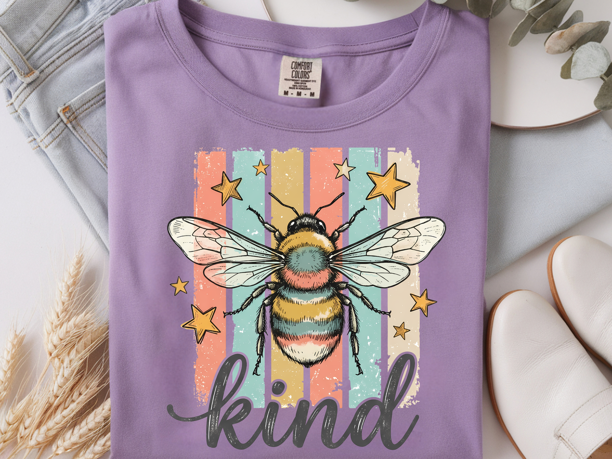 Bee kind -  DTF101895- DTF T-Shirt Transfer | Ready to Press | DIY Heat Transfer for Clothing, Hoodies, Sweatshirt