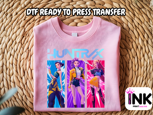 Huntrix DTF101023 | DTF T-Shirt Transfer | Ready to Press | DIY Heat Transfer for Clothing, Hoodies, Sweatshirt