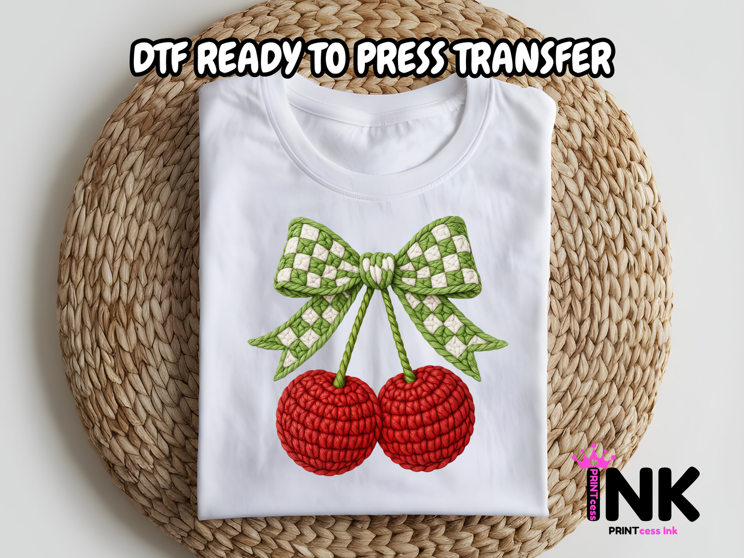 Heart Cherries DTF101231| DTF T-Shirt Transfer | Ready to Press | DIY Heat Transfer for Clothing, Hoodies, Sweatshirt