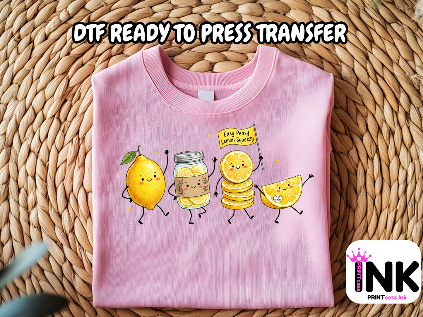 Lemon - DTF101713- T-Shirt Transfer | Ready to Press | DIY Heat Transfer for Clothing, Hoodies, Sweatshirt