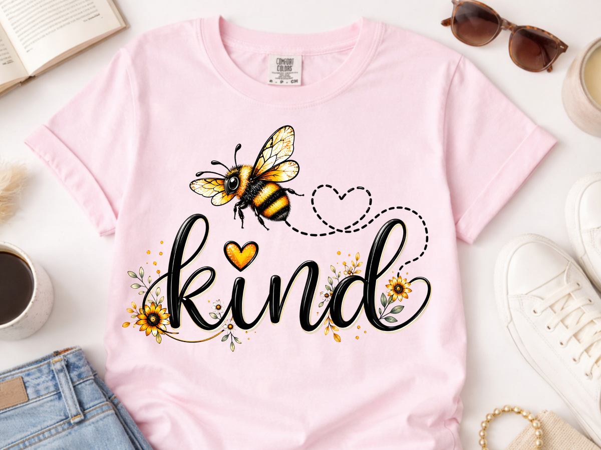 Bee kind -  DTF101888- DTF T-Shirt Transfer | Ready to Press | DIY Heat Transfer for Clothing, Hoodies, Sweatshirt