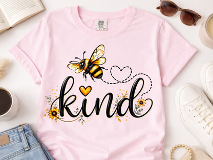 Bee kind -  DTF101888- DTF T-Shirt Transfer | Ready to Press | DIY Heat Transfer for Clothing, Hoodies, Sweatshirt