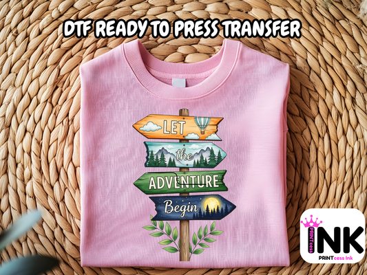 Camping DTF101401 DTF T-Shirt Transfer | Ready to Press | DIY Heat Transfer for Clothing, Hoodies, Sweatshirt