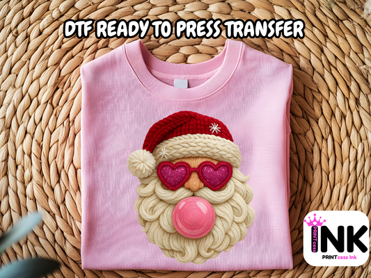 Santa DTF101143| DTF T-Shirt Transfer | Ready to Press | DIY Heat Transfer for Clothing, Hoodies, Sweatshirt