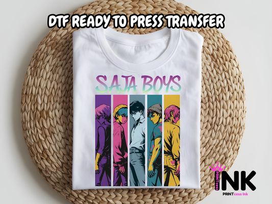 Saja Boys DTF101016 | DTF T-Shirt Transfer | Ready to Press | DIY Heat Transfer for Clothing, Hoodies, Sweatshirt