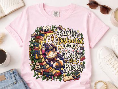 Cats and books -  DTF101892- DTF T-Shirt Transfer | Ready to Press | DIY Heat Transfer for Clothing, Hoodies, Sweatshirt