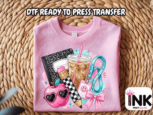 School -  DTF101763- T-Shirt Transfer | Ready to Press | DIY Heat Transfer for Clothing, Hoodies, Sweatshirt