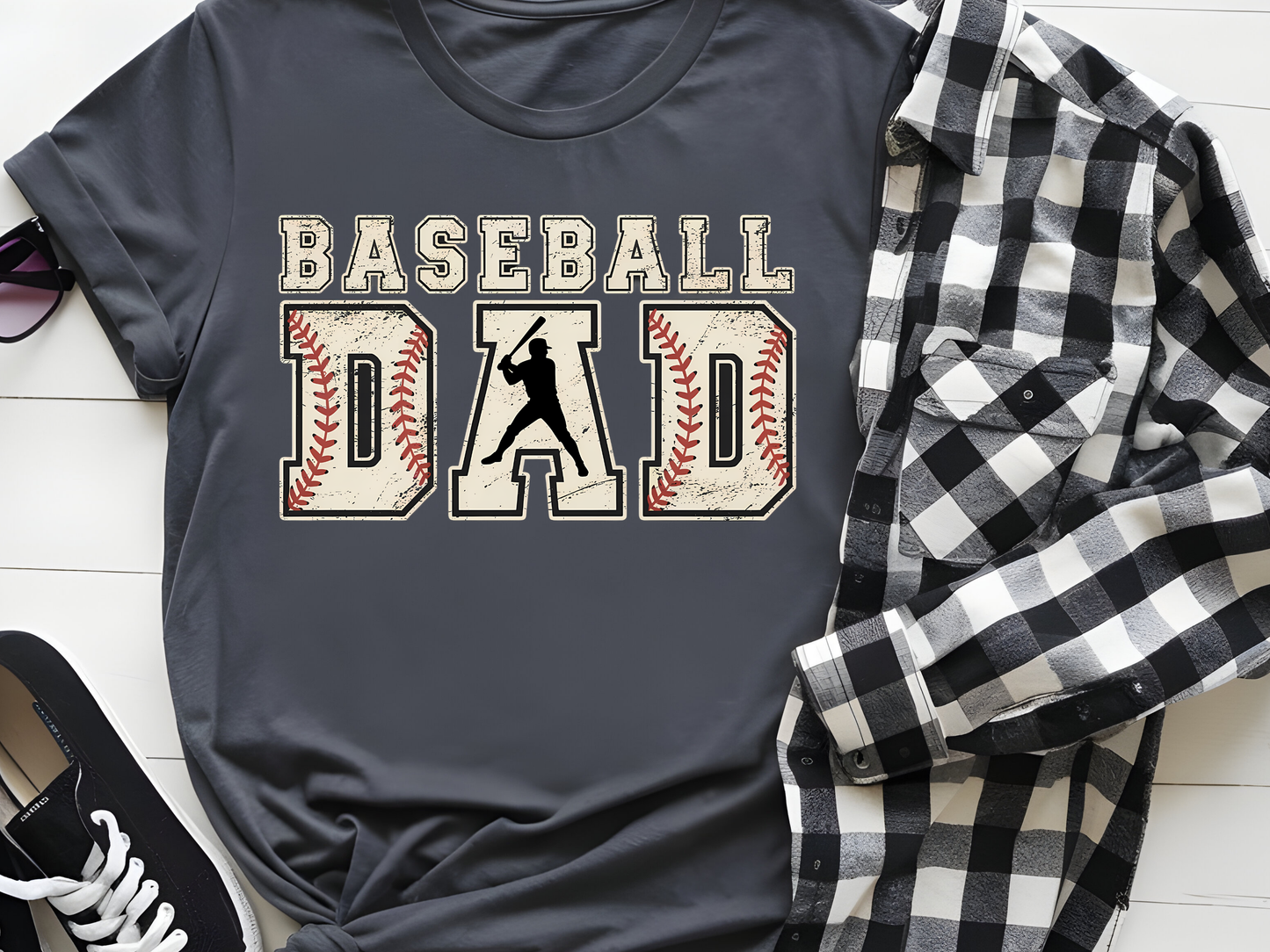 Baseball Dad -DTF101633 - T-Shirt Transfer | Ready to Press | DIY Heat Transfer for Clothing, Hoodies, Sweatshirt