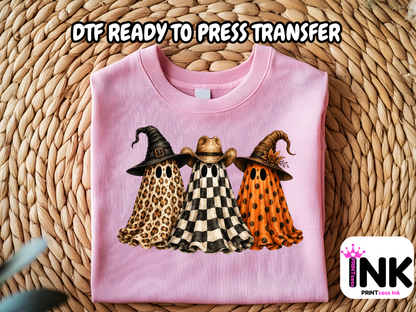 Ghosts - DTF101718- T-Shirt Transfer | Ready to Press | DIY Heat Transfer for Clothing, Hoodies, Sweatshirt