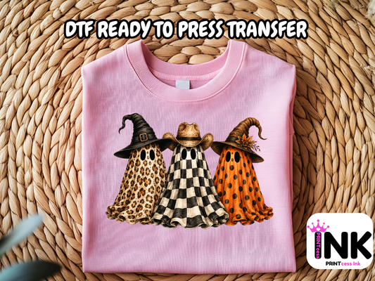 Ghosts - DTF101718- T-Shirt Transfer | Ready to Press | DIY Heat Transfer for Clothing, Hoodies, Sweatshirt
