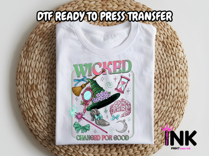 Wicked DTF101085| DTF T-Shirt Transfer | Ready to Press | DIY Heat Transfer for Clothing, Hoodies, Sweatshirt