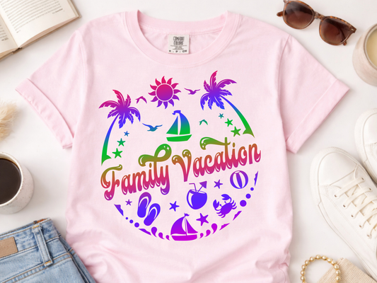 Family Vacation -  DTF101899- DTF T-Shirt Transfer | Ready to Press | DIY Heat Transfer for Clothing, Hoodies, Sweatshirt