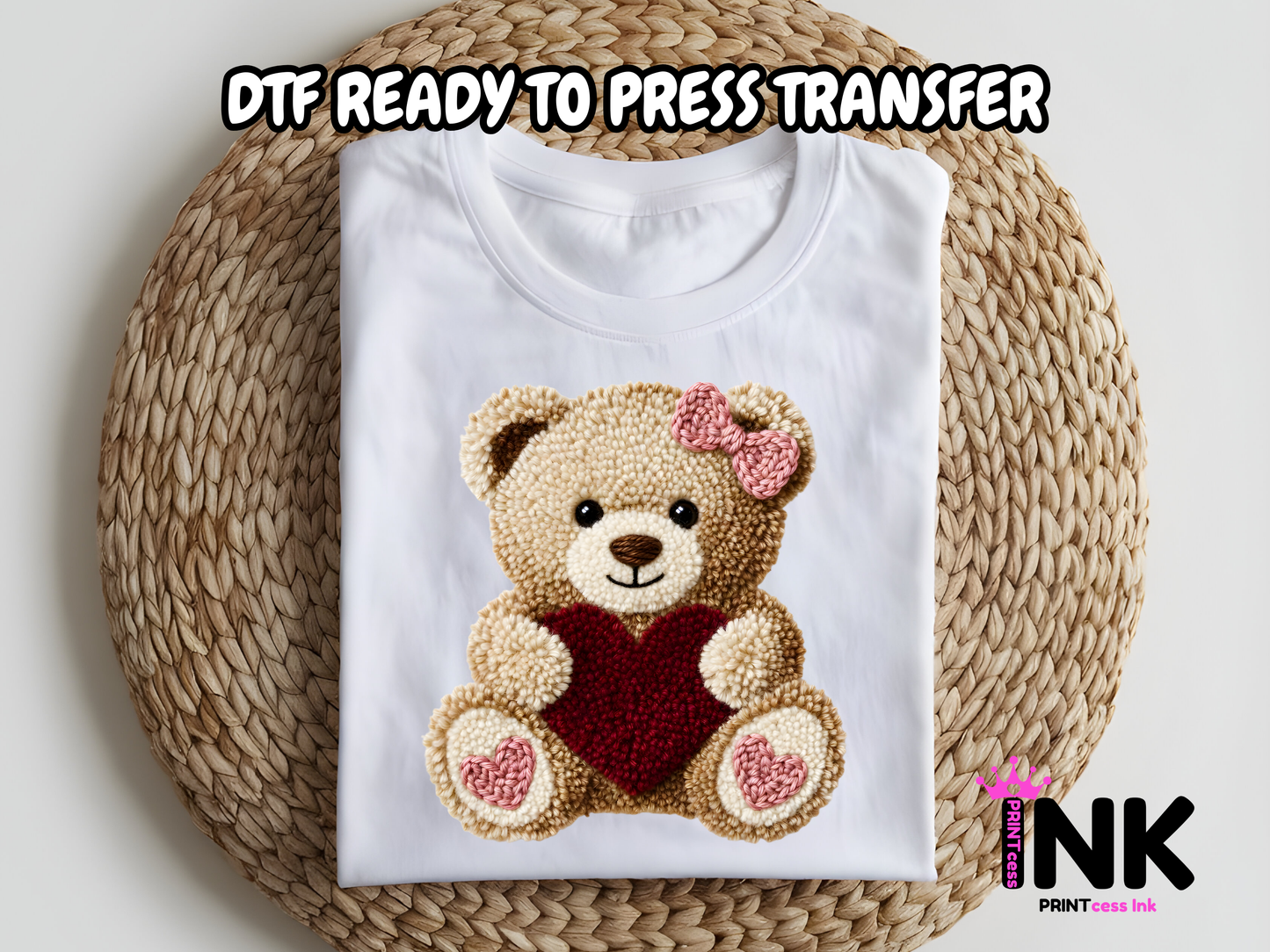 Bear DTF101236| DTF T-Shirt Transfer | Ready to Press | DIY Heat Transfer for Clothing, Hoodies, Sweatshirt
