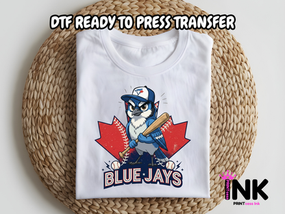 Blue Jays DTF101069| DTF T-Shirt Transfer | Ready to Press | DIY Heat Transfer for Clothing, Hoodies, Sweatshirt