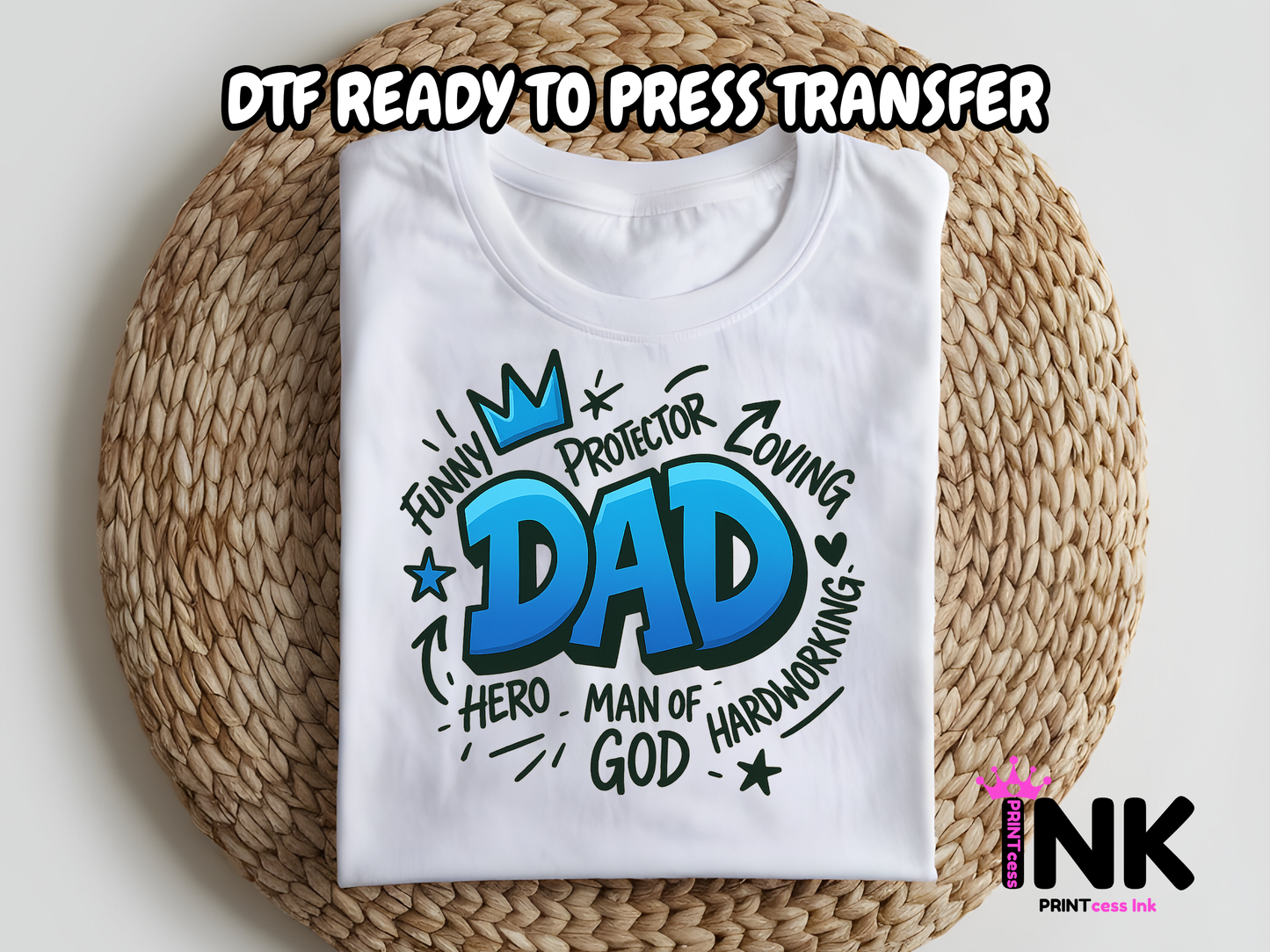 Dad-DTF101606  T-Shirt Transfer | Ready to Press | DIY Heat Transfer for Clothing, Hoodies, Sweatshirt
