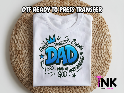 Dad-DTF101606  T-Shirt Transfer | Ready to Press | DIY Heat Transfer for Clothing, Hoodies, Sweatshirt