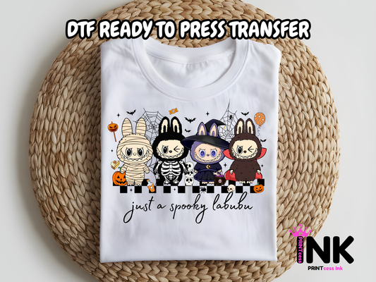 Spooky labubu DTF101008 | DTF T-Shirt Transfer | Ready to Press | DIY Heat Transfer for Clothing, Hoodies, Sweatshirt