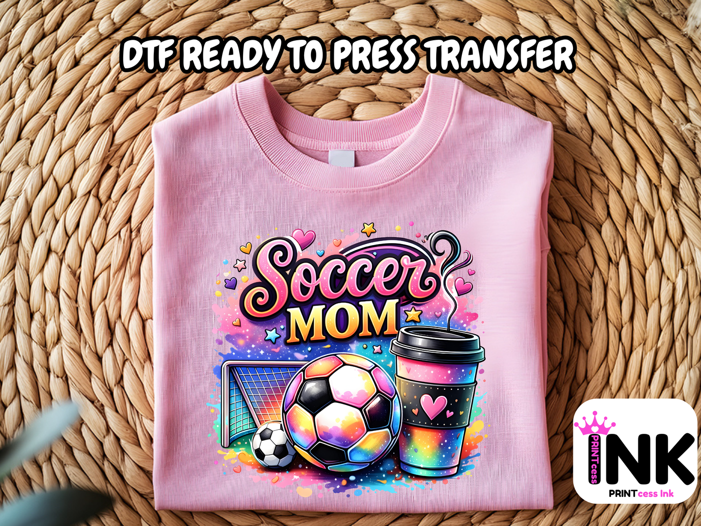 Soccer Mom -DTF101651- T-Shirt Transfer | Ready to Press | DIY Heat Transfer for Clothing, Hoodies, Sweatshirt