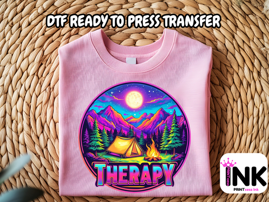 Camping DTF101415 DTF T-Shirt Transfer | Ready to Press | DIY Heat Transfer for Clothing, Hoodies, Sweatshirt