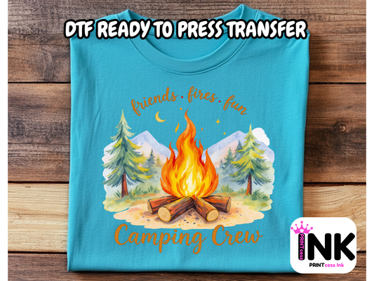 Camping DTF101394| DTF T-Shirt Transfer | Ready to Press | DIY Heat Transfer for Clothing, Hoodies, Sweatshirt