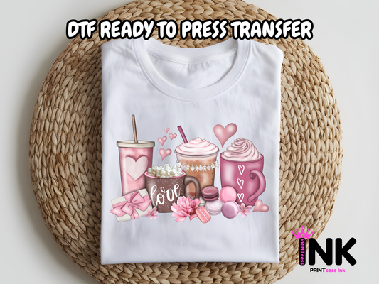 Valentines Cups DTF101223| DTF T-Shirt Transfer | Ready to Press | DIY Heat Transfer for Clothing, Hoodies, Sweatshirt