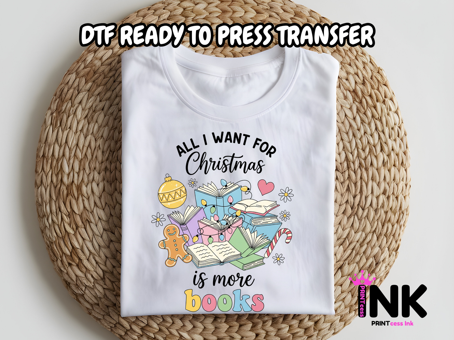 More Books DTF101173| DTF T-Shirt Transfer | Ready to Press | DIY Heat Transfer for Clothing, Hoodies, Sweatshirt