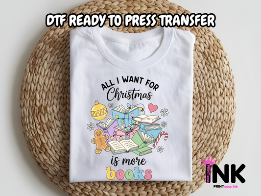 More Books DTF101173| DTF T-Shirt Transfer | Ready to Press | DIY Heat Transfer for Clothing, Hoodies, Sweatshirt