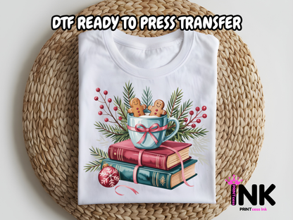 Books DTF101183| DTF T-Shirt Transfer | Ready to Press | DIY Heat Transfer for Clothing, Hoodies, Sweatshirt