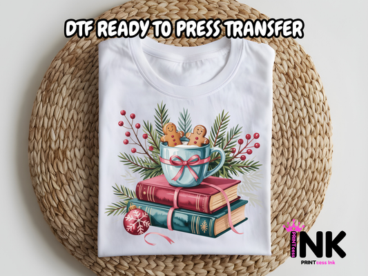 Books DTF101183| DTF T-Shirt Transfer | Ready to Press | DIY Heat Transfer for Clothing, Hoodies, Sweatshirt