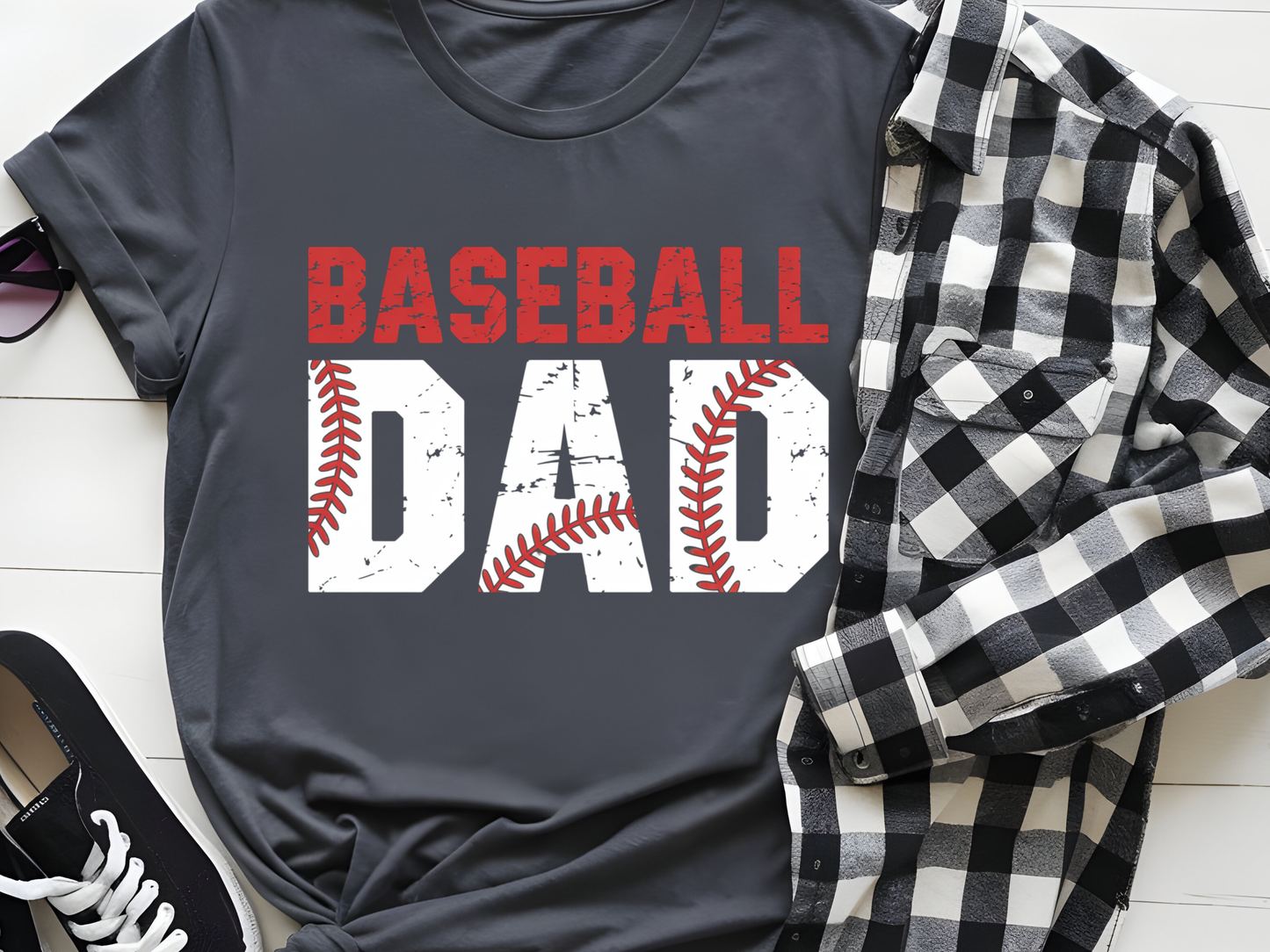 Baseball Dad -DTF101630 - T-Shirt Transfer | Ready to Press | DIY Heat Transfer for Clothing, Hoodies, Sweatshirt