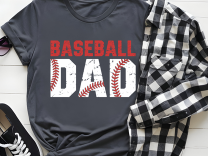 Baseball Dad -DTF101630 - T-Shirt Transfer | Ready to Press | DIY Heat Transfer for Clothing, Hoodies, Sweatshirt