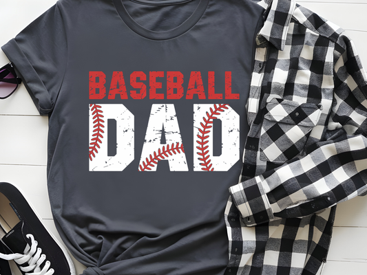 Baseball Dad -DTF101630 - T-Shirt Transfer | Ready to Press | DIY Heat Transfer for Clothing, Hoodies, Sweatshirt