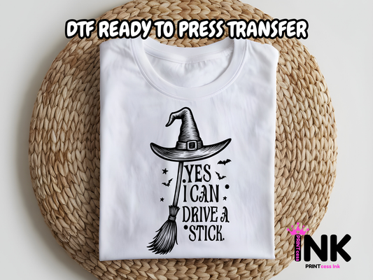 Yes I drive stick DTF101025 | DTF T-Shirt Transfer | Ready to Press | DIY Heat Transfer for Clothing, Hoodies, Sweatshirt