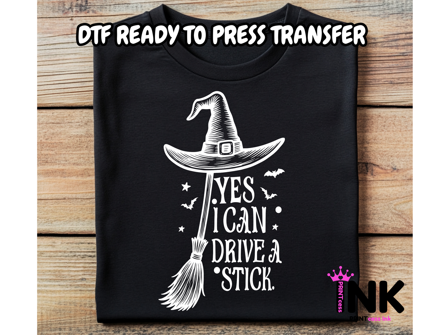 Drive a stick DTF101033 | DTF T-Shirt Transfer | Ready to Press | DIY Heat Transfer for Clothing, Hoodies, Sweatshirt