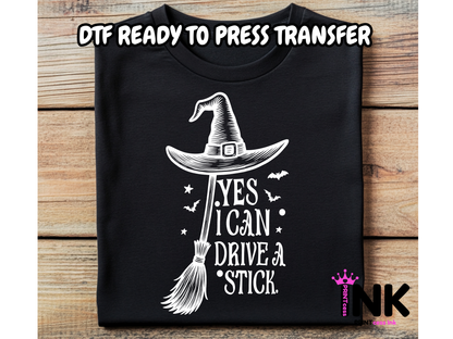 Drive a stick DTF101033 | DTF T-Shirt Transfer | Ready to Press | DIY Heat Transfer for Clothing, Hoodies, Sweatshirt