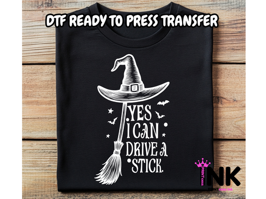 Drive a stick DTF101033 | DTF T-Shirt Transfer | Ready to Press | DIY Heat Transfer for Clothing, Hoodies, Sweatshirt