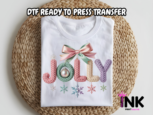Jolly DTF101197| DTF T-Shirt Transfer | Ready to Press | DIY Heat Transfer for Clothing, Hoodies, Sweatshirt