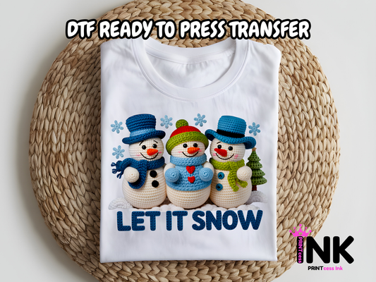 Let it snow DTF101133| DTF T-Shirt Transfer | Ready to Press | DIY Heat Transfer for Clothing, Hoodies, Sweatshirt