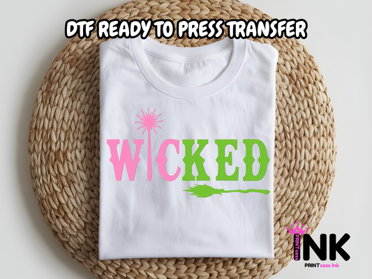 Wicked DTF101075| DTF T-Shirt Transfer | Ready to Press | DIY Heat Transfer for Clothing, Hoodies, Sweatshirt