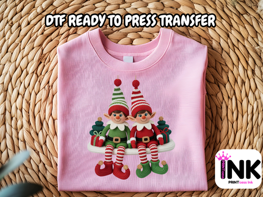 Elf DTF101140| DTF T-Shirt Transfer | Ready to Press | DIY Heat Transfer for Clothing, Hoodies, Sweatshirt